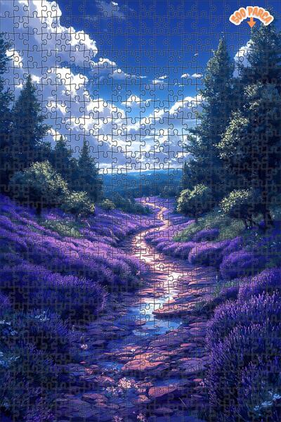 Teona Ahşap Mor Menekşeler Vadisi Dekoratif Çift Katlı Çerçeveli Asılabilir A...