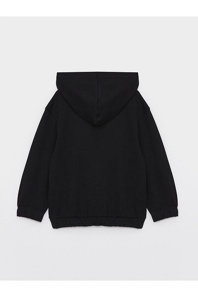 LC Waikiki Girl's Hooded Zippered Long Sleeve Sweatshirt