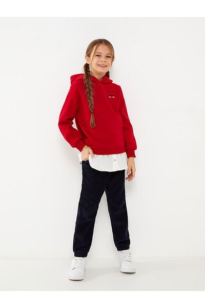 LC Waikiki Basic Velvet Girl's Jogger Trousers with Elastic Waist