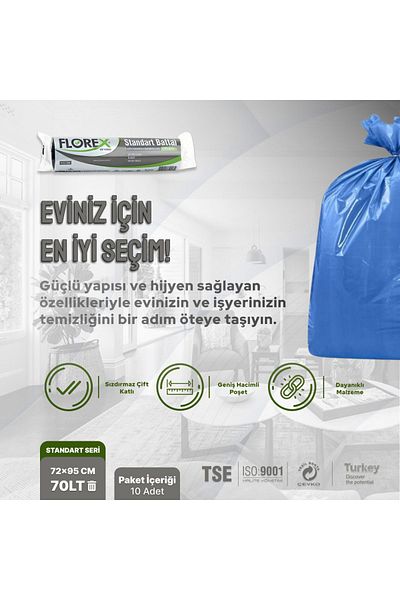 Florex Standard King Size Blue Garbage Bag X 10 Rolls