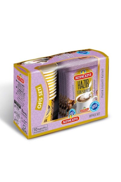 Altıncezve Ofis Seti | Hazır Türk Kahvesi Sütlü-şekerli 10' Lu Paket (10 ADET...
