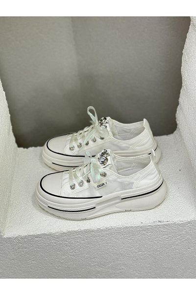 Guja 24Y389 SILVERY LACE UP STONE 5CM TALPA groasă CONVERSE PANTOFI FEMEI