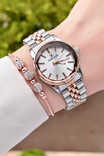 Daniel Klein Bronz Gri Renk Ayarlanabilir Kordonlu Kadın Kol Saati Ve Bileklik Dkgnct1185