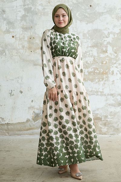 InStyle Zelené saténové šaty - napůl zapínané