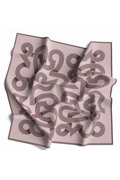 19V69 ITALIA Γεωμετρικό σχέδιο Χρυσή σειρά Twill με λουράκι κασκόλ και σετ δώρου 90x90 cm