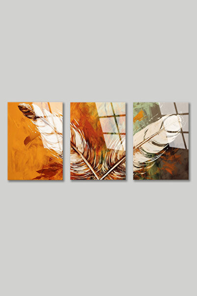 BV DEKOR TABLIE DE PERETE DECORATIVĂ MODERNĂ, 3 PIESE, ÎN STIL ABSTRACT, CU P...