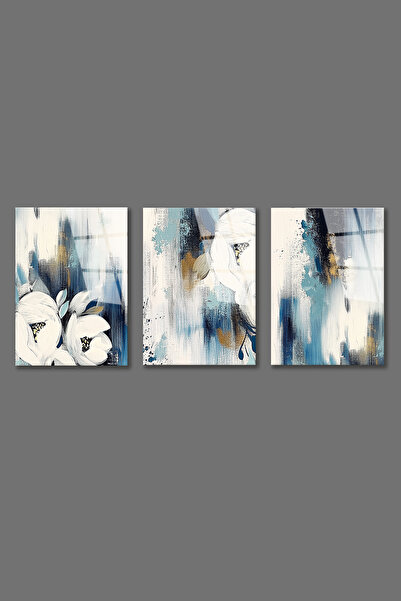 BV DEKOR 3 ΤΕΜΑΧΙΑ ΑΝΘΙΚΟ ΥΔΑΤΟΓΡΑΦΗΜΕΝΟ ΠΙΝΑΚΑΣ ΣΕ ΑΦΗΡΗΜΕΝΟ ΣΤΥΛ ΑΠΟ ΓΥΑΛΙ ...