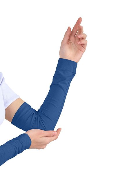 Ecardin Practical Hijab Combed Sleeve - Plain Prayer Sleeve - Denim Blue