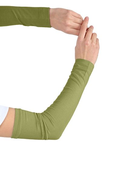 Ecardin Practical Combed Cotton Hijab Sleeve - Plain Prayer Sleeve - Henna Green