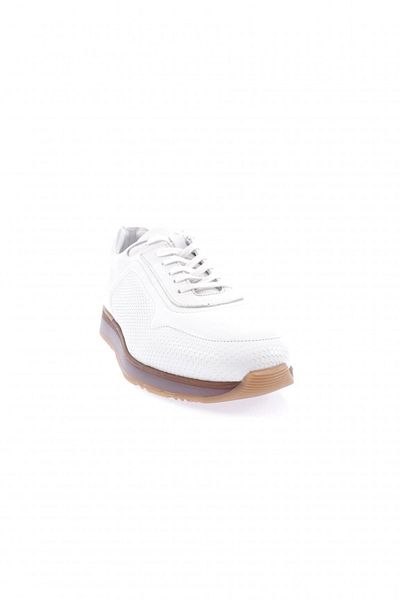 DGN White Genuine Leather Men's Sneakers - 32593396