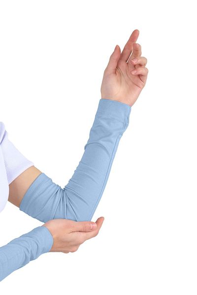 Ecardin Baby Blue Practical Hijab Combed Cotton Prayer Sleeve - Sleeve