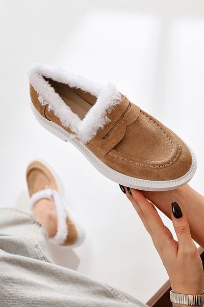 Limoya Genuine Leather Tommie Mink Suede Shearling Casual Daily Women's Shoes
