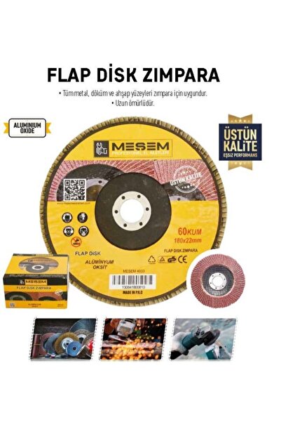 Meşem Flap Disk 115mm Zımpara 10 Lu (60 KUM)