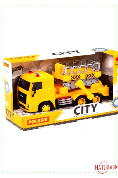 OMZ Yellow Platform Vehicle - with Scissors, Lights and Sounds, Educational Toys for Boys and Girls
