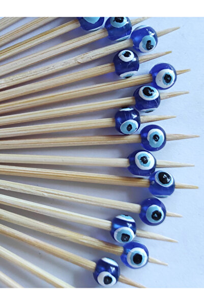 BEYHAN BAYHAN 50 Adet Dekoratif Mini Nazar Boncuklu Sünnet Kürdanı 6 Cm - Naz...