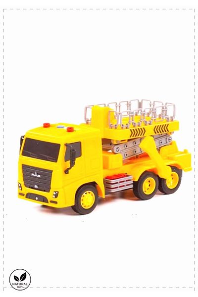 OMZ Yellow Platform Vehicle - with Scissors, Lights and Sounds, Educational Toys for Boys and Girls
