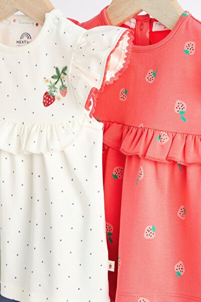 Next Baby Red/White Strawberry Patterned 100% Organic Cotton Baby Shorts/T-Shirt Set - ALY01403