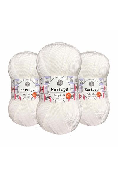 Kartopu Baby One Snow White Anti Pilling Πλεκτό Μάλλινο νήμα 1 Τεμάχιο K010