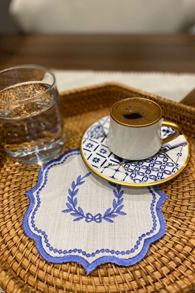 FLAWLESS HOME منديل كوكتيل مكون من قطعتين - عرض ومنديل قهوة جانبي، حامل أكواب