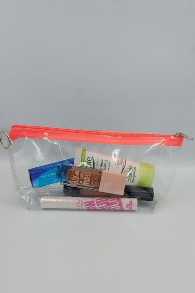 Togin Orange, Transparent Triangle Makeup Bag