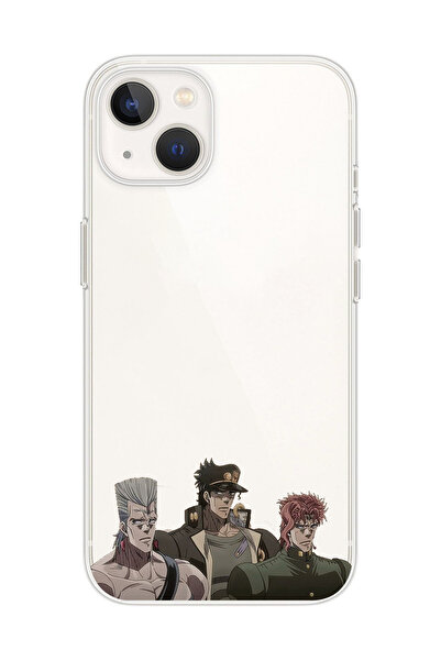 SUPER FRAME Iphone 13 Uyumlu JoJo's Bizarre Adventure Tasarımlı Şeffaf Telefo...