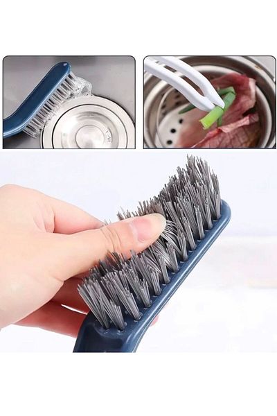HANİŞ HOME Multifunctional Joint Floor Tile Bathroom Groove Cleaning Brush With Tweezers Cleaning Brush