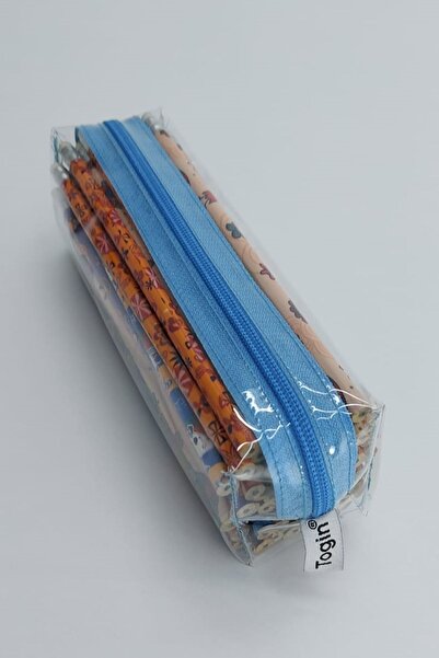Togin Turcoaz, Husă pentru creion din PVC transparent Suport pentru stilou tr...