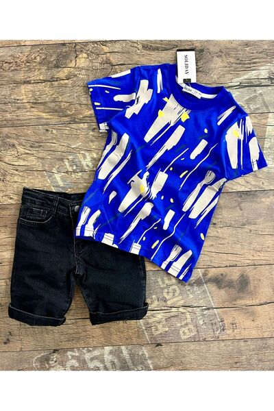 EFSACE SOLIDAY Detail Denim Shorts Set