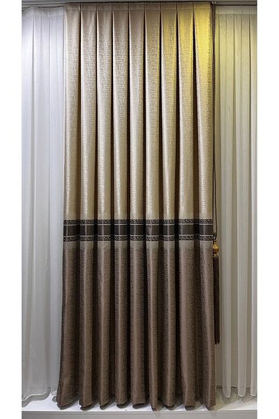 Fon Dünyası Panel Background Curtain Cream Cappuccino (Single Wing)