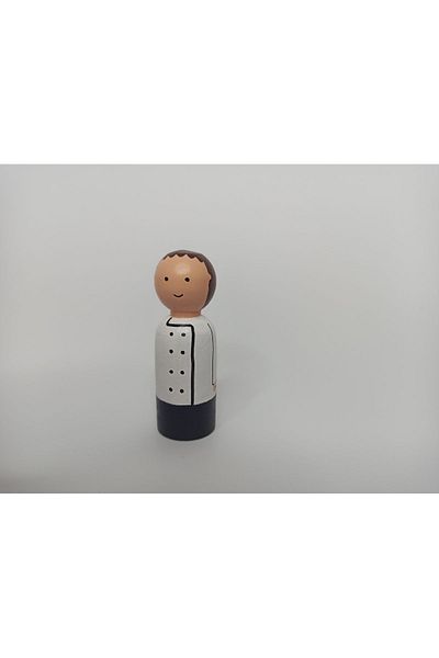Gepetto Wooden Babies Professions Pegbabies - Male Cook Pegdoll