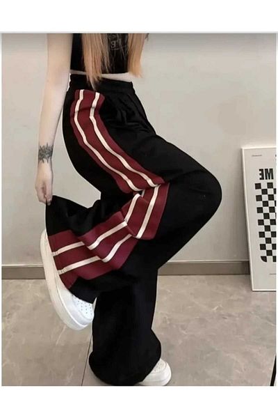 DEEFWEAR Y2k Black KnittEd TrousErs-swEatpants SEt