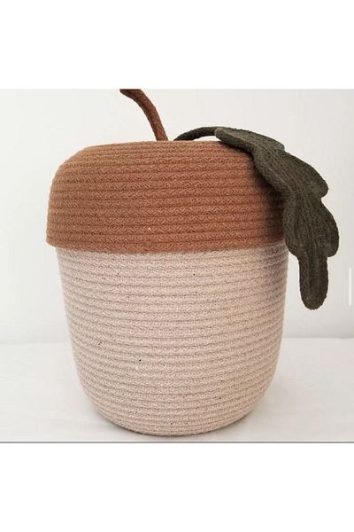 AFRALYAHOME سلة حبل على شكل بلوط، صندوق تخزين بلوط