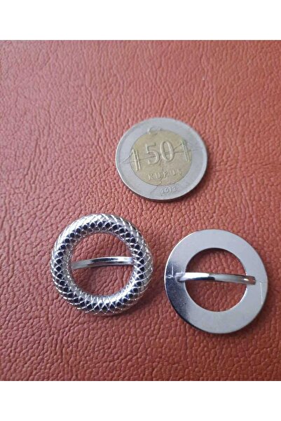 İMREN AKSESUAR 2.5 cm Silver Plated Steering Wheel Model Metal Button - 1 Pack 6 Pieces