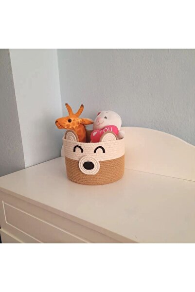 afralya home Çocuk odası düzenleyici sepet, ayıcıklı oyuncak sepeti, kulaklı ...