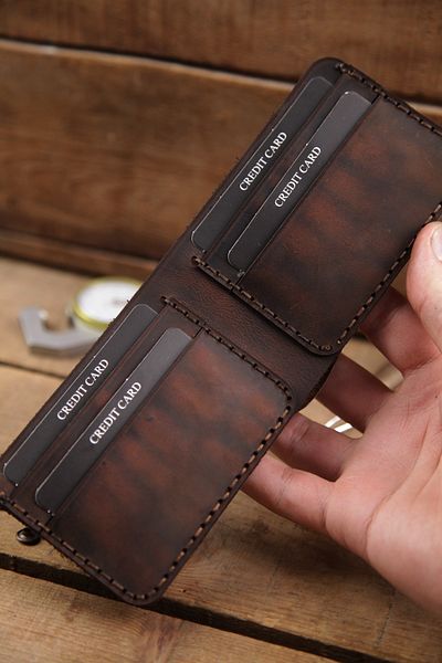 New Coast Leather 1900's Минималистичен мъжки портфейл - Естествена кожа, ръчна изработка