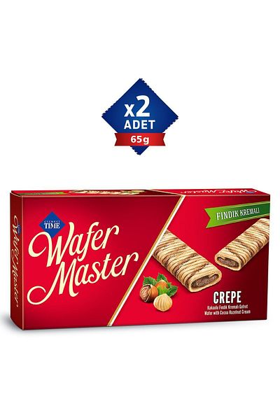 Çizmeci Time Crepe Cocoa Hazelnut Cream Wafer 65 Gr X 2 Pieces