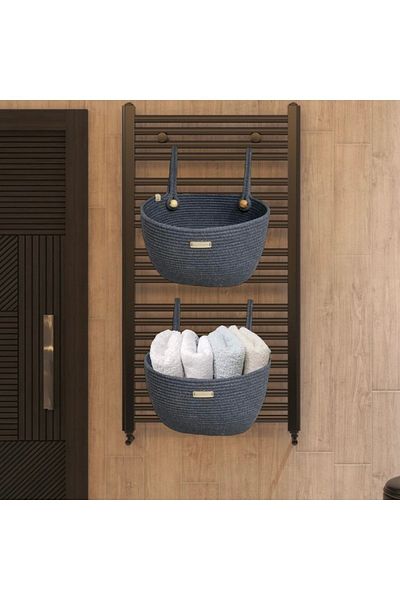 AFRALYAHOME Καλάθι με χάντρες οργάνωσης κουζίνας μπάνιου 2 τεμαχίων, καλάθι που μπορεί να κρεμαστεί, καλάθι ψωμιού, ψάθινο καλάθι
