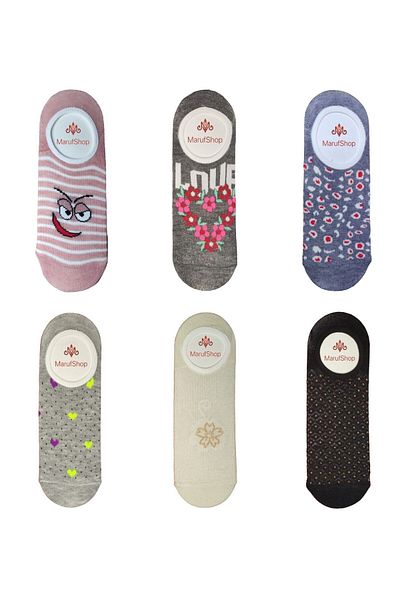 marufshop 6 броя дамски памучни балерини - ликра