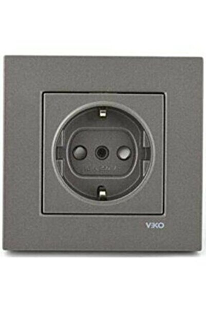 VİKO Novella Trenda Topraklı Priz Çocuk Korumalı Çerçeveli Antrasit