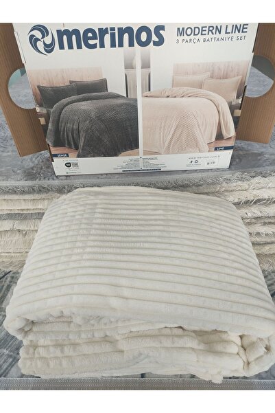 Abant BATTANİYE HALICI HAKTAN merinos marka moderline çift kişilik 3 parça battaniye