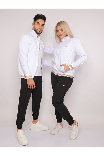 CLASSY.MODA Σετ φόρμας 3 τεμαχίων κάτω-τοπ-μπλουζάκι- Κέντημα - Πλεκτά - Αθλητικό Σετ - Υψηλής Ποιότητας - Fıyat Μονό