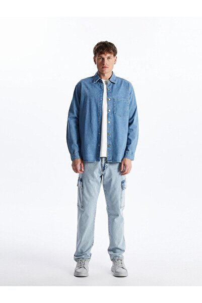 LC Waikiki LCW férfi farmer ing - alkalmi, normál szabású, hosszú ujjú