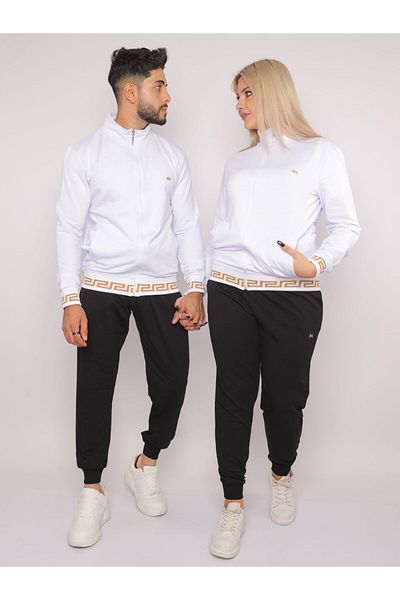 CLASSY.MODA Σετ φόρμας 3 τεμαχίων κάτω-τοπ-μπλουζάκι- Κέντημα - Πλεκτά - Αθλητικό Σετ - Υψηλής Ποιότητας - Fıyat Μονό