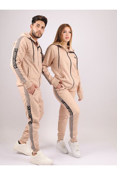 CLASSY.MODA طقم بدلة رياضية - قماش جاكار - تريكو - طقم رياضي - جودة عالية - تركيبات - سعر مفرد