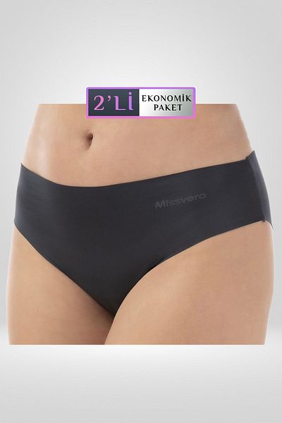 Missvera Women's 2 Pack Laser Cut/Seamless Panties, High Waist, Non-marking