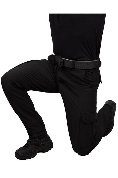 MY TEKSTİL Lycra Black Trousers with Side Velcro