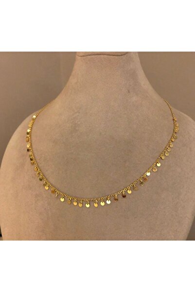 emy by emel luxury silver jewelry Altın Kaplama Mini Pullu Zincir 925 Ayar Gümüş
