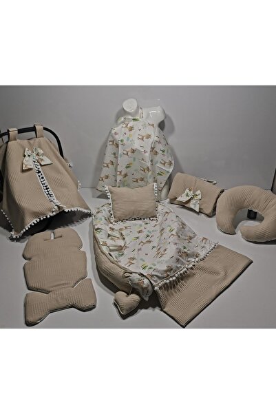 Waffle Vizon Ceylanlı 10 Parça Babynest Seti