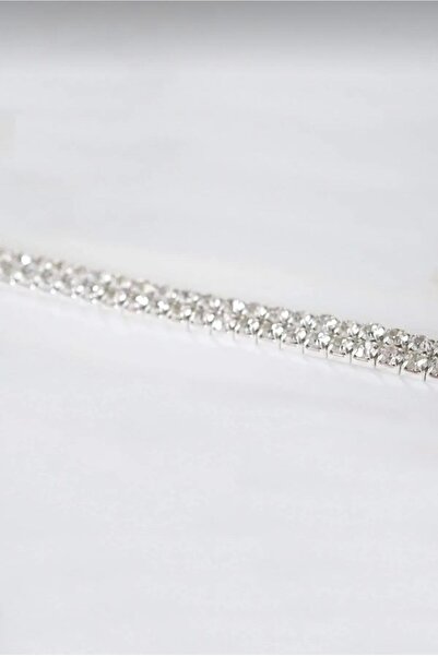 monalisatoka Kadın Çift Sıra Zikron  Taşlı Rhinestone Choker Kolye