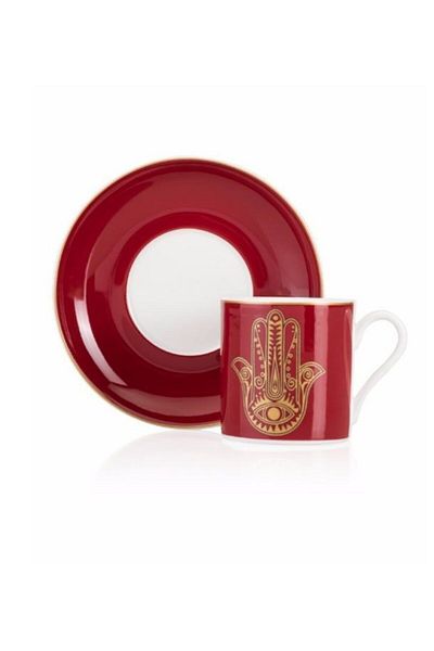 Paşabahçe 4 Pieces 2 Person Bonnet Porcelain Coffee Set 110cc